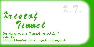 kristof timmel business card